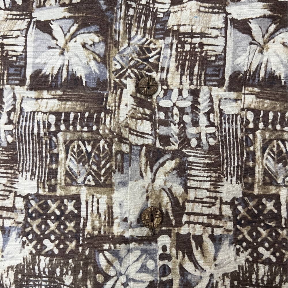 Caribbean Men's Silk Blend Short-Sleeve Camp Hawaian Shirt, XL - Picture 6 of 9